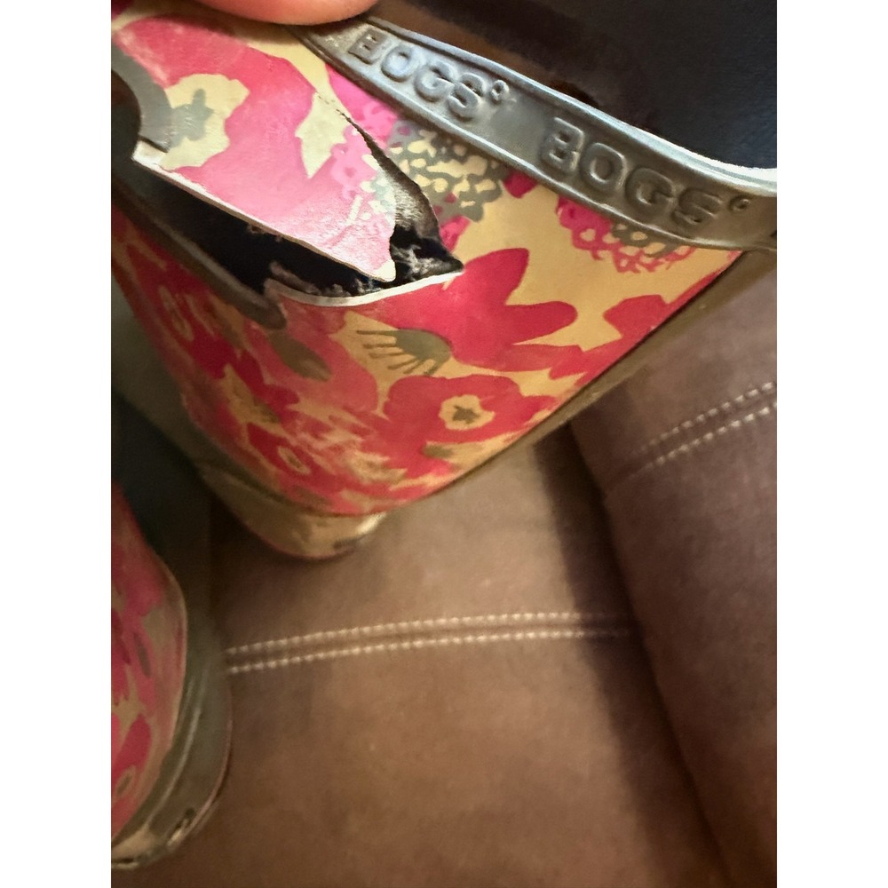 Bogs Classic High Waterproof Rain Boots Womens 10 Floral Pink Olive 71783-012 - Picture 9 of 10